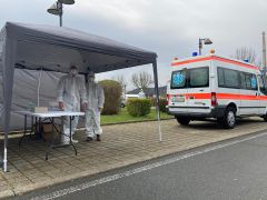 Corona Schnelltest Drive In Am Burgaupark In Jena 0006